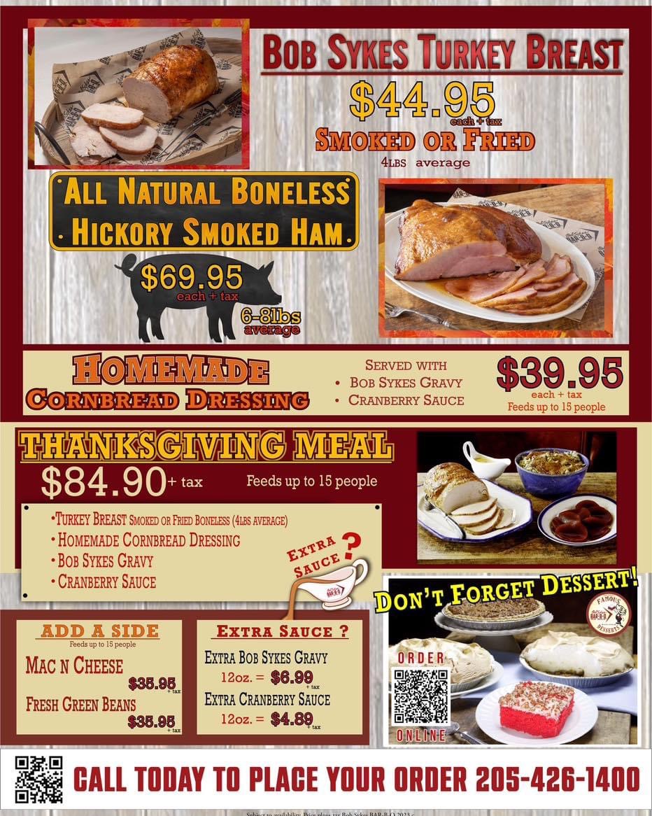 Bob Sykes BAR-B-Q Menu - Image 2
